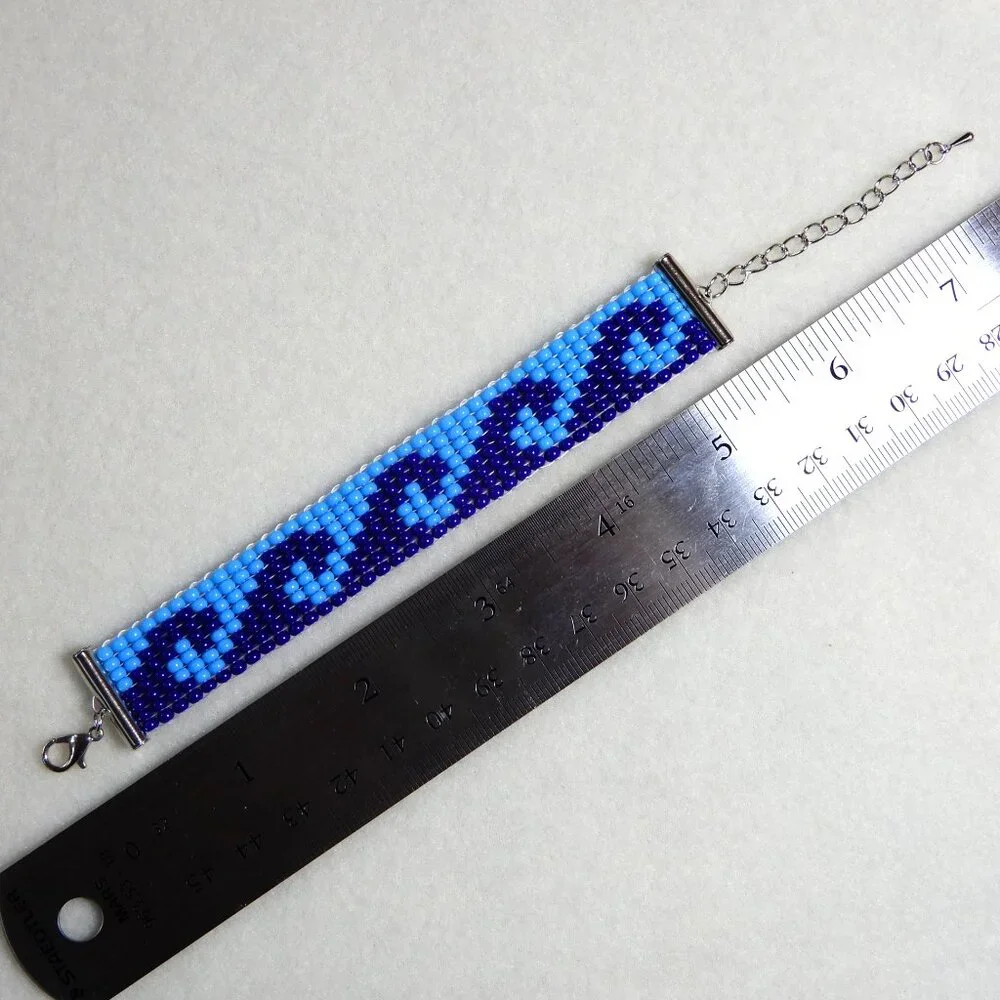 Blue Wave bead bracelet, blue-blue, handmade, 30% to Democratic Party of GA! - Picture 6 of 6